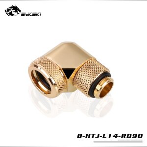90°  Winkel 14mm Hardtube einseitig B-HTJ-L14-RD90 Gold