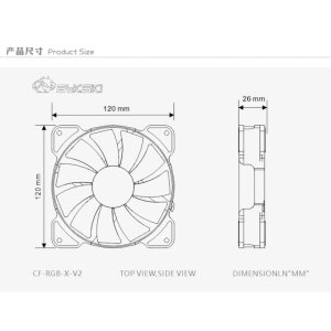 Bykski RGB FAN CF-RGB-X-V2 120mm Fan with 12v RGB LED