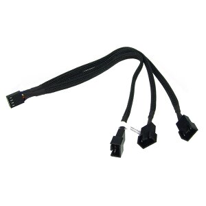 Phobya Y-cable 4Pin PWM to 3x 4Pin PWM 30cm - black