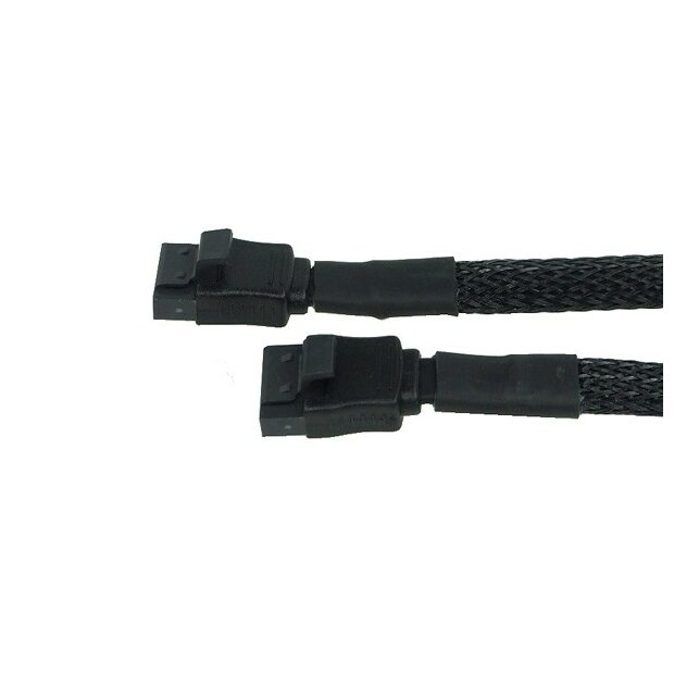 Phobya Câble de connexion SATA 3.0 droit avec languette de sécurité - Noir tressé 15cm