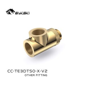 T-piece adapter 3-way rotatable (Gold)