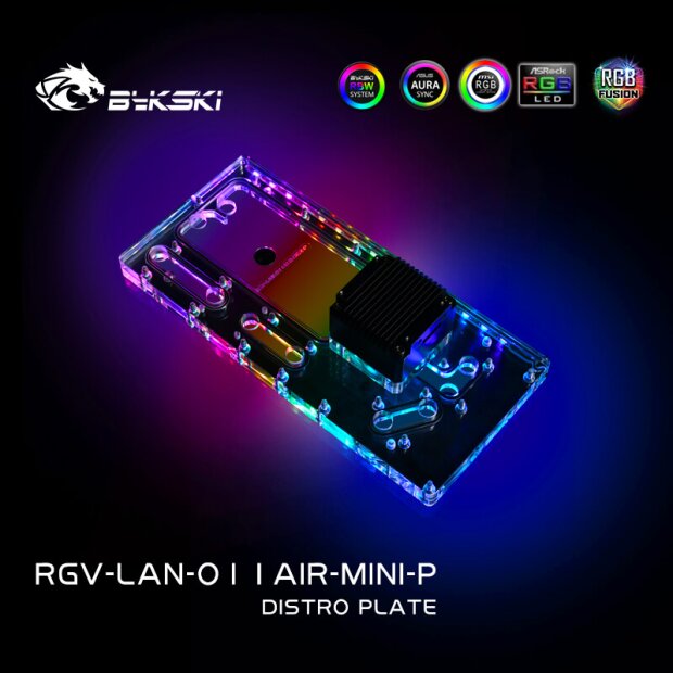 Bykski - Lian Li Dynamic O11 Air Mini Distro Plate RGV-LAN-O11AIR-MIN