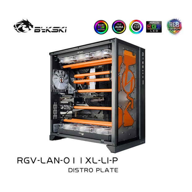 Bykski - Lian Li Dynamic EVO Front Distro Plate RBW (RGV-LAN-O11-EVO-
