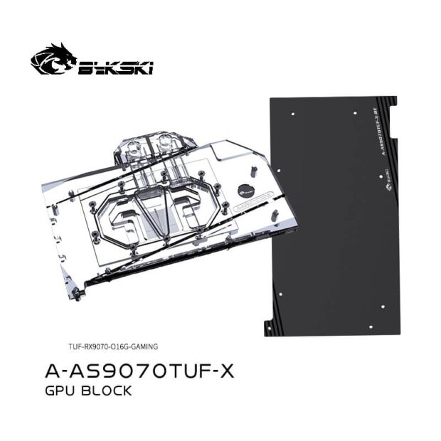 BYKSKI RX 9070 TUF Gaming OC mit Backplate