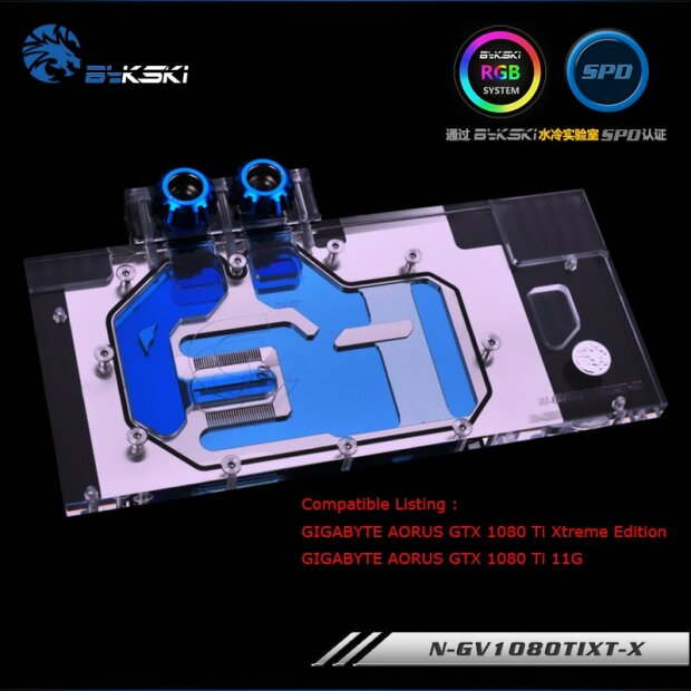 GPU Fullcover Gigabyte Aorus 1080TI / Extreme